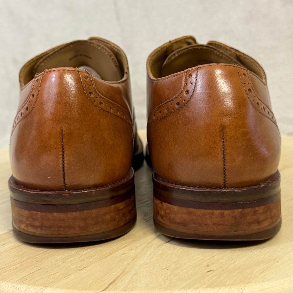 Cole Haan Grand.OS Mens 8 W British Tan Leather Wingtip Oxford C12845 - Picture 4 of 16